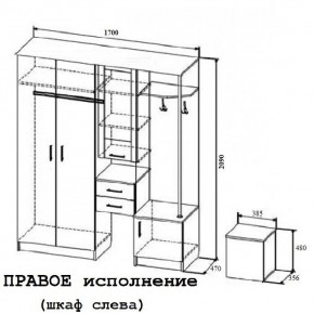 Прихожая Дуся 1.7м в Тогучине - togychin.mebelnovo.ru | фото