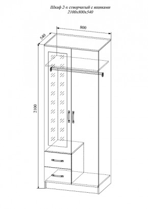 Шкаф двухстворчатый Софи СШК 800.3 в Тогучине - togychin.mebelnovo.ru | фото